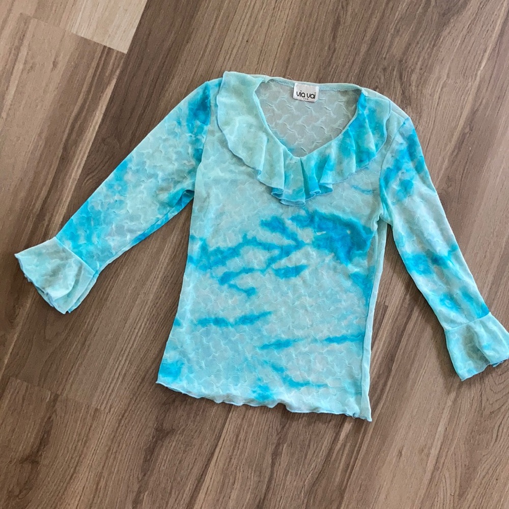 Vintage Blue Cloud Translucent Top - image 1